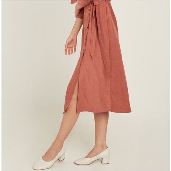 Hayden Women Size Medium V-Neck Shift Dress Button Prairie Cottagecore Boho - Picture 14 of 14